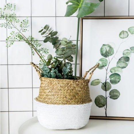Wicker Foldable Planter Basket - SAVOUR DECORE