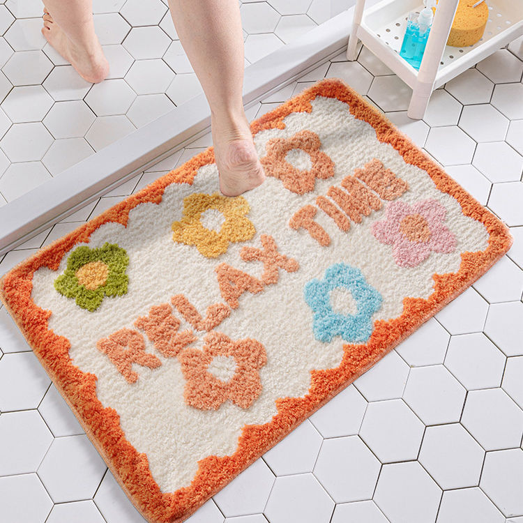 1PC Ins Simple Bathroom Floret Carpet Flower Area Rugs Anti Slip - SAVOUR DECORE