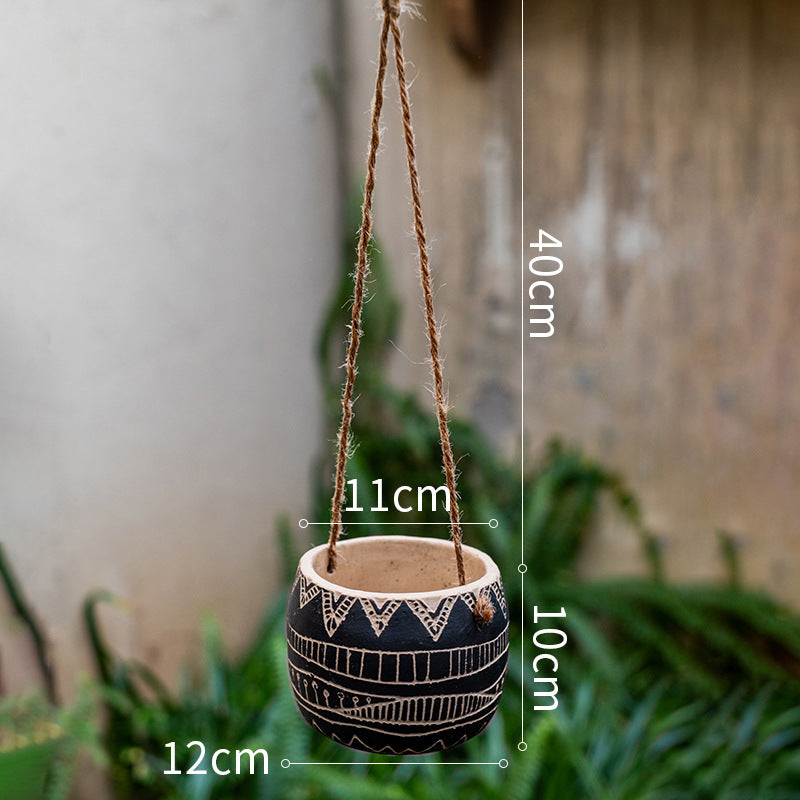 Balcony Wall Hanging Decorative Geometric Hanging Basket Planter - SAVOUR DECORE