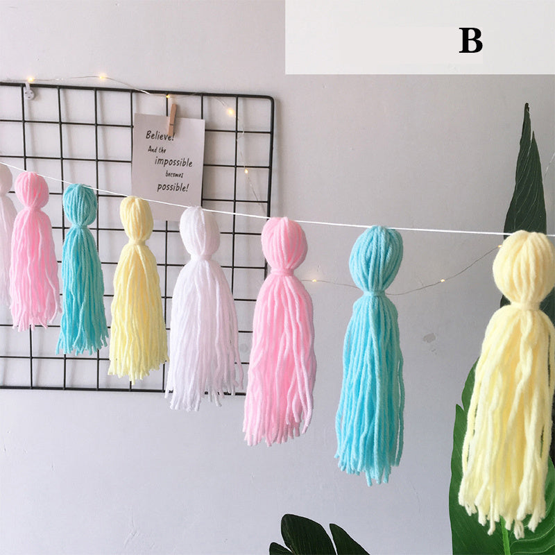 Macaron Color Tassel Home Textiles Home Furnishing Room Decoration Photo Wall Pendant - SAVOUR DECORE