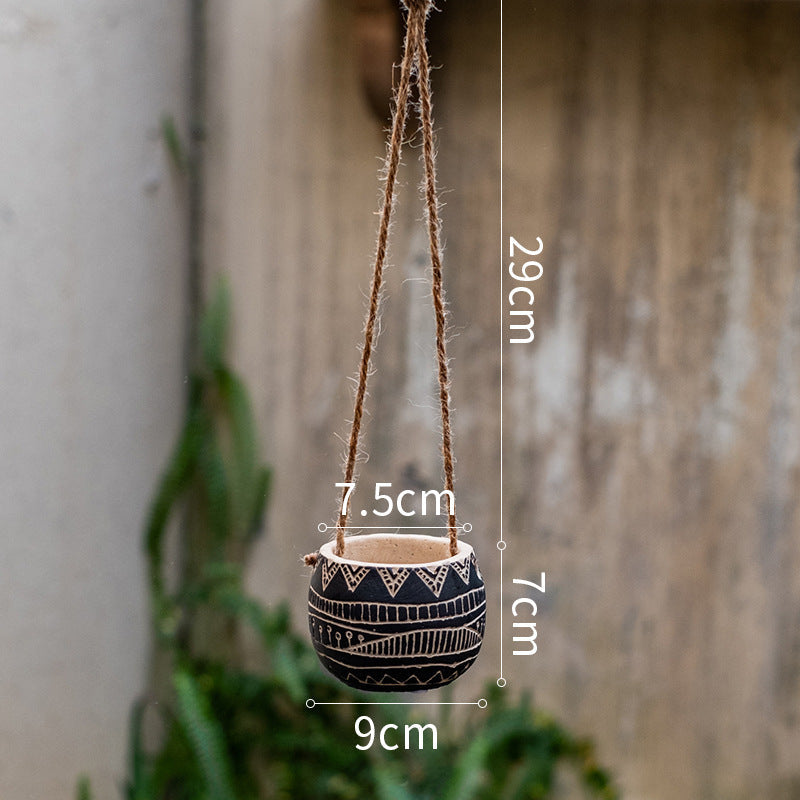 Balcony Wall Hanging Decorative Geometric Hanging Basket Planter - SAVOUR DECORE