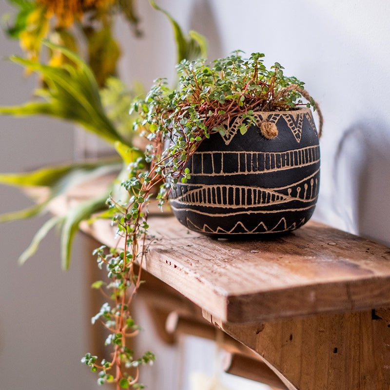 Balcony Wall Hanging Decorative Geometric Hanging Basket Planter - SAVOUR DECORE