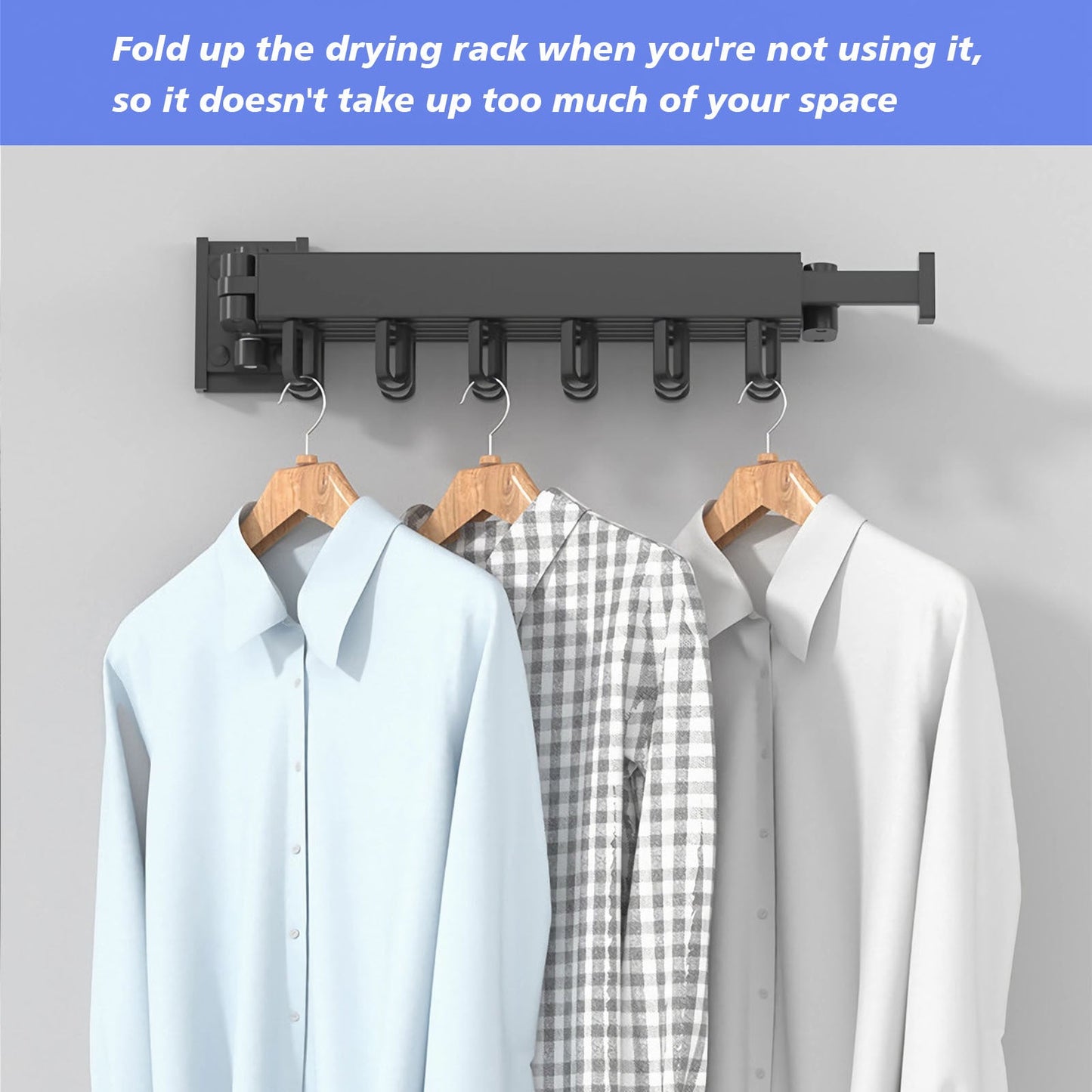 Drying Rack Clothing Wall Mounted, Clothes Drying Rack, Retractable Clothesline Indoor, Laundry Room Organization, Space-Saver, Collapsible Clothes Hanging Rack - SAVOUR DECORE