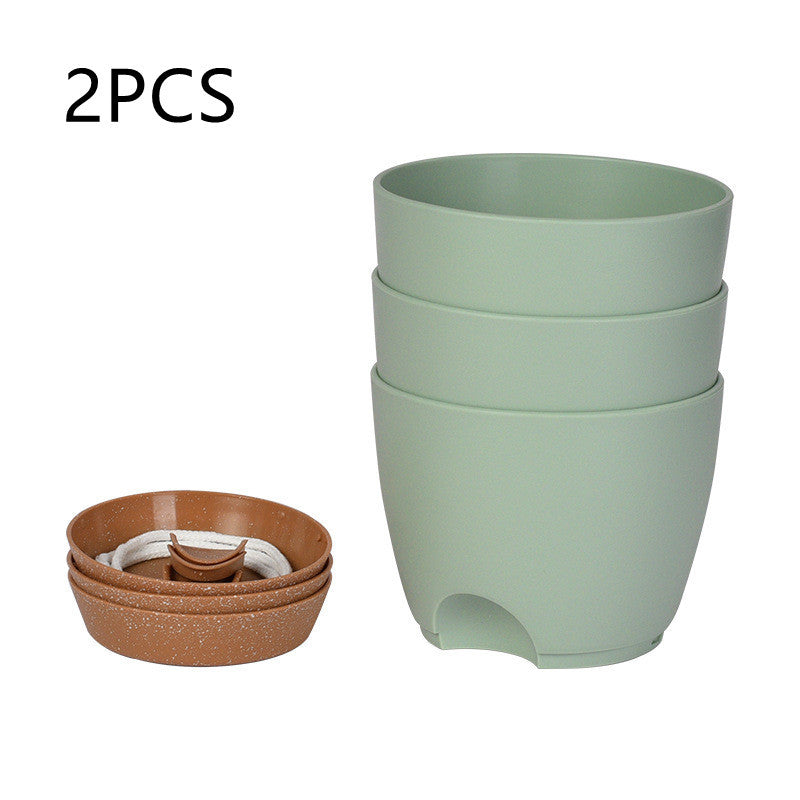 Household Round Plastic No-Watering Removable Planter - SAVOUR DECORE