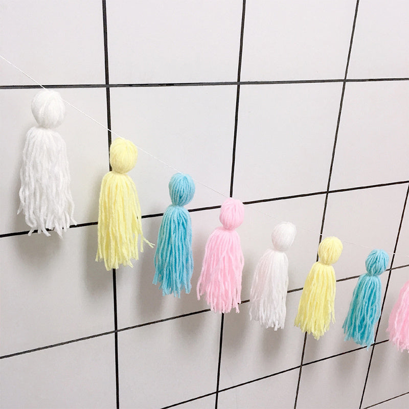Macaron Color Tassel Home Textiles Home Furnishing Room Decoration Photo Wall Pendant - SAVOUR DECORE