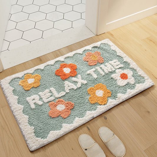 1PC Ins Simple Bathroom Floret Carpet Flower Area Rugs Anti Slip - SAVOUR DECORE