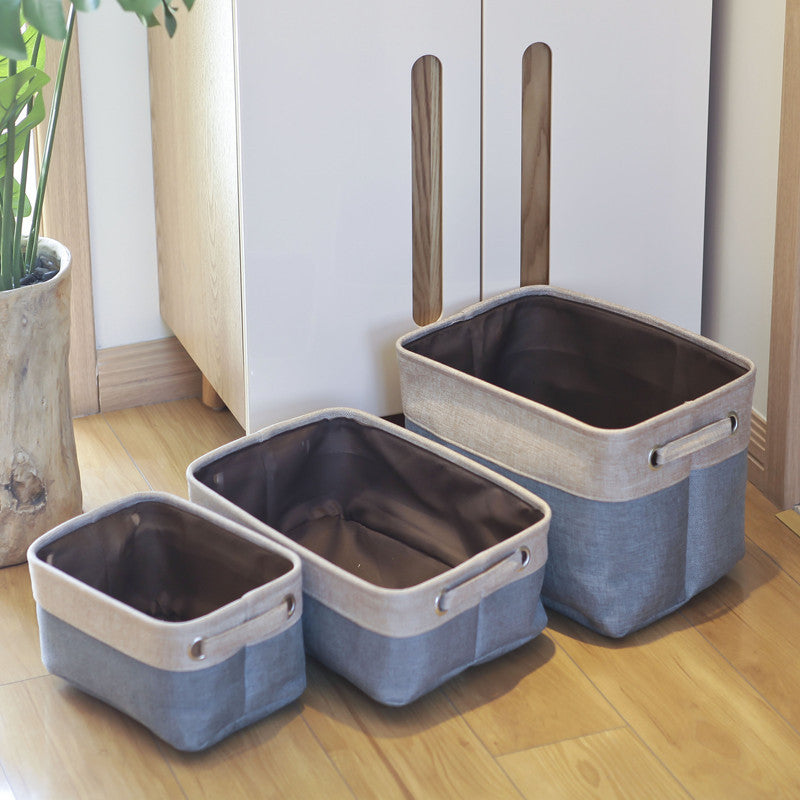 Nordic Fabric Storage Box Without Cover Imitation Cotton And Linen Folding Storage Box - SAVOUR DECORE
