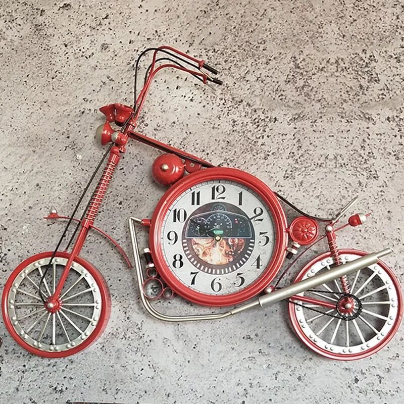 Iron Motorcycle Clock Wall Hanging Wall Decoration - SAVOUR DECORE