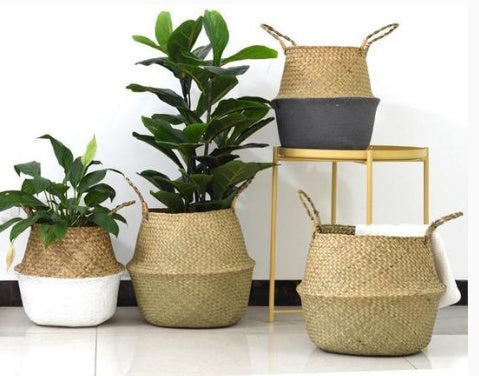 Wicker Foldable Planter Basket - SAVOUR DECORE