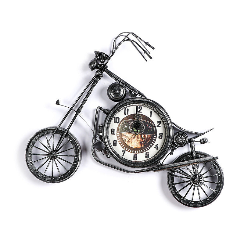 Iron Motorcycle Clock Wall Hanging Wall Decoration - SAVOUR DECORE
