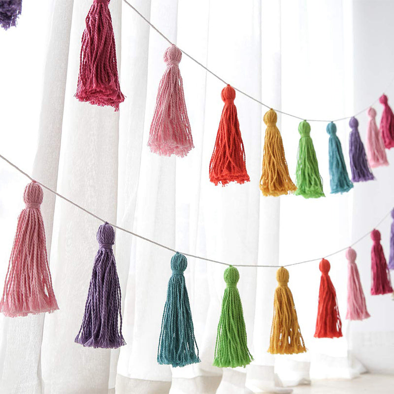 Macaron Color Tassel Home Textiles Home Furnishing Room Decoration Photo Wall Pendant - SAVOUR DECORE