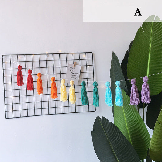 Macaron Color Tassel Home Textiles Home Furnishing Room Decoration Photo Wall Pendant - SAVOUR DECORE
