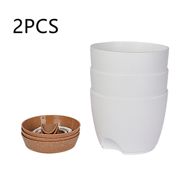 Household Round Plastic No-Watering Removable Planter - SAVOUR DECORE