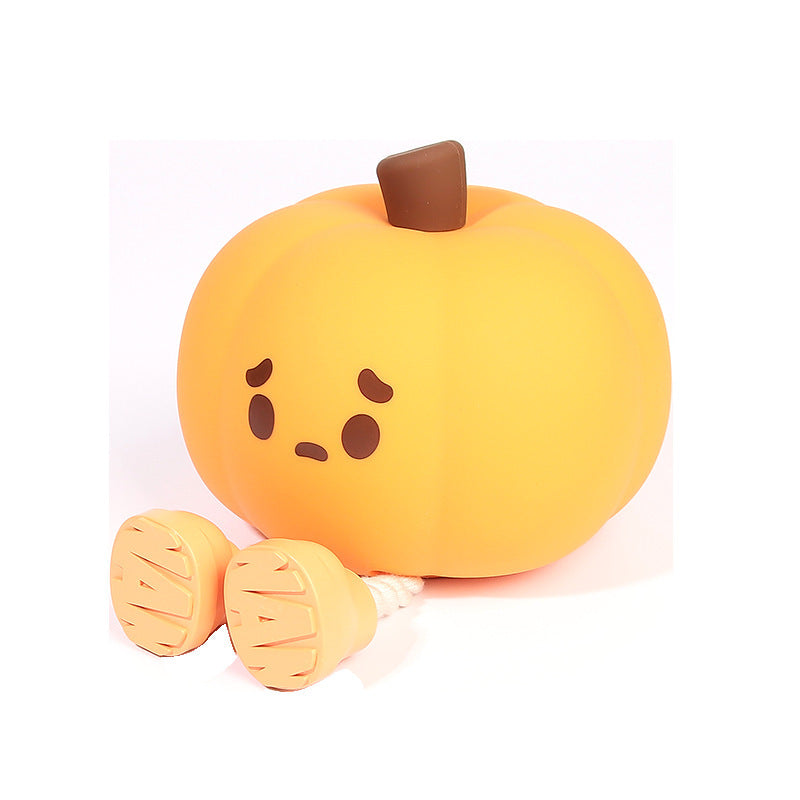 Home Decor Halloween Pumpkin Night Light Cute Soft Silicone Lamp Touch Dimmable Rechargeable Bedside Decor Light Kids Gifts Halloween Decorations - SAVOUR DECORE