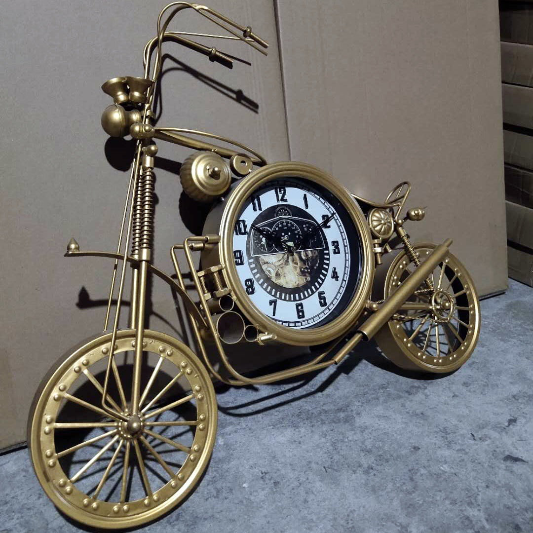 Iron Motorcycle Clock Wall Hanging Wall Decoration - SAVOUR DECORE