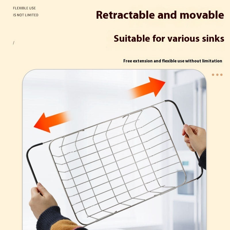 Kitchen Sink Telescopic Stainless Steel Basket Sink Drain Rack - SAVOUR DECORE