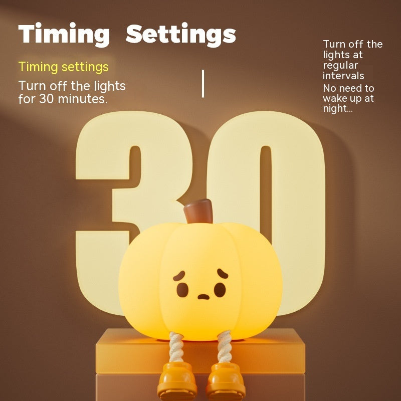 Home Decor Halloween Pumpkin Night Light Cute Soft Silicone Lamp Touch Dimmable Rechargeable Bedside Decor Light Kids Gifts Halloween Decorations - SAVOUR DECORE