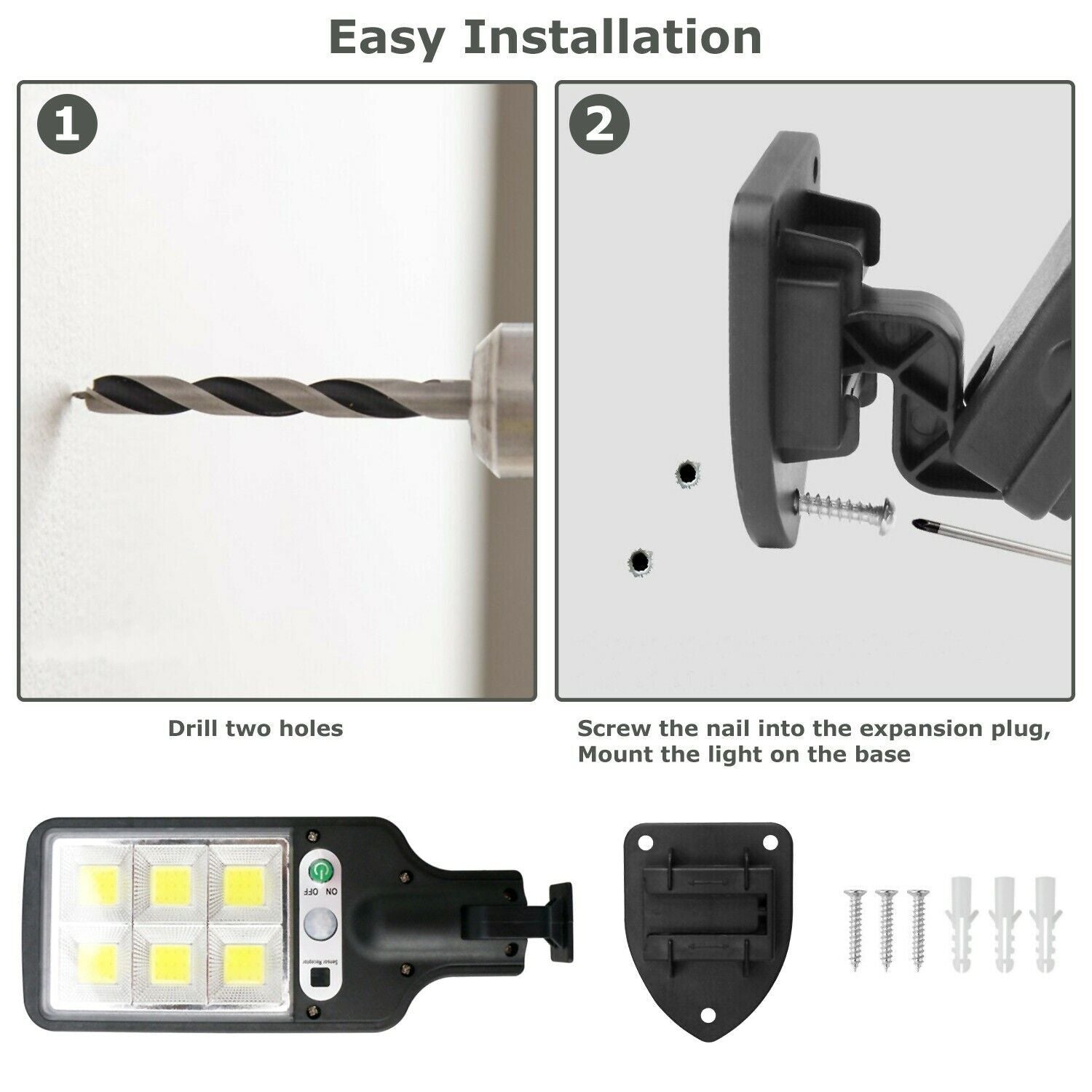 LED Solar Motion Sensor Light Bright Garden Outdoor Street Wall Lamp Solar Wall Lamp Lights Outdoor Road Lamp For Garden, Yard, Garage, Path - SAVOUR DECORE