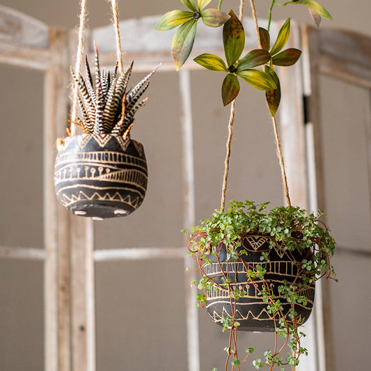Balcony Wall Hanging Decorative Geometric Hanging Basket Planter - SAVOUR DECORE