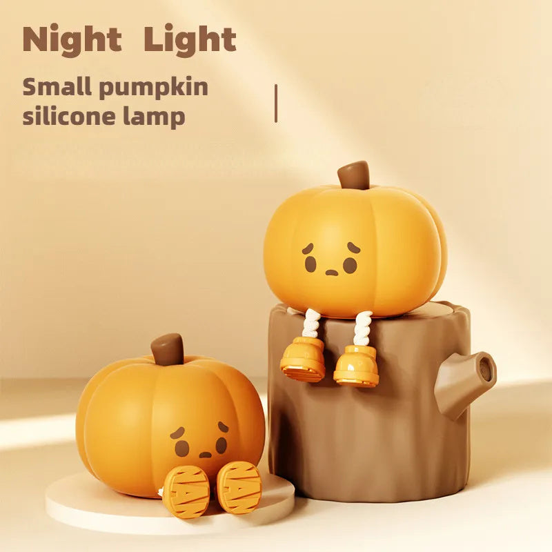 Home Decor Halloween Pumpkin Night Light Cute Soft Silicone Lamp Touch Dimmable Rechargeable Bedside Decor Light Kids Gifts Halloween Decorations - SAVOUR DECORE